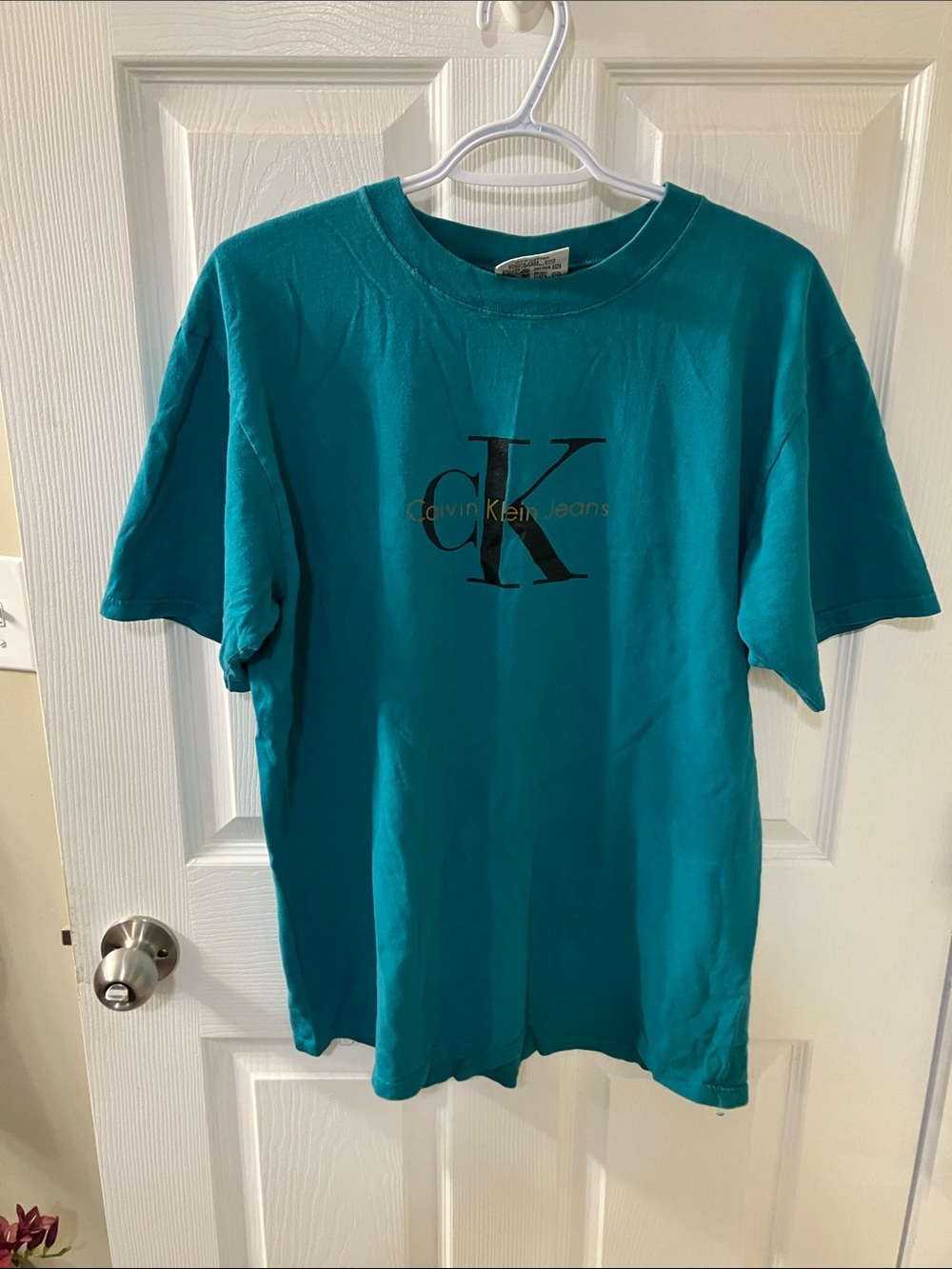 Calvin Klein Teal Short-Sleeve Logo Tee